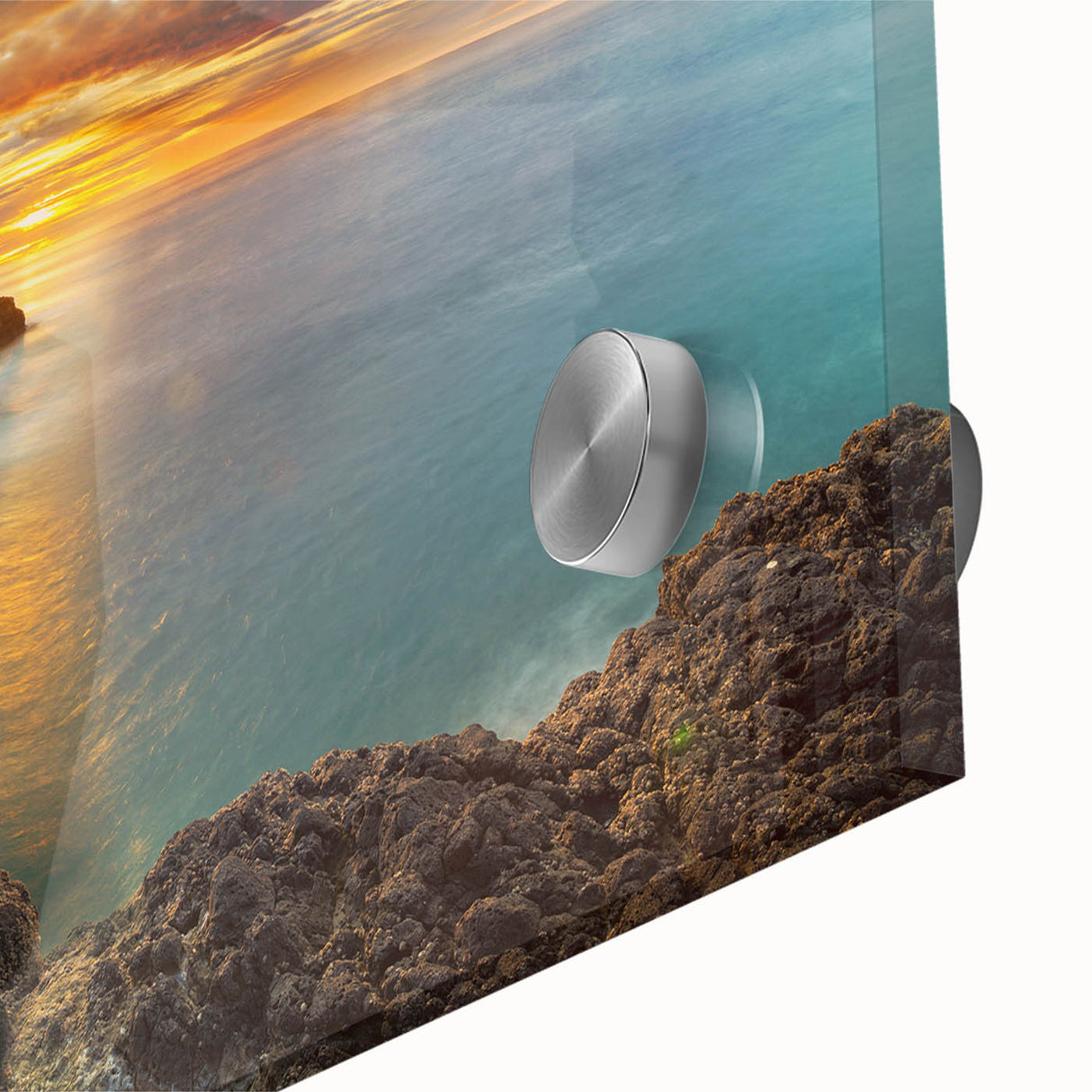 Large abstract wall art depicting the rugged New Zealand west coast in muted earth tones on acrylic glass.