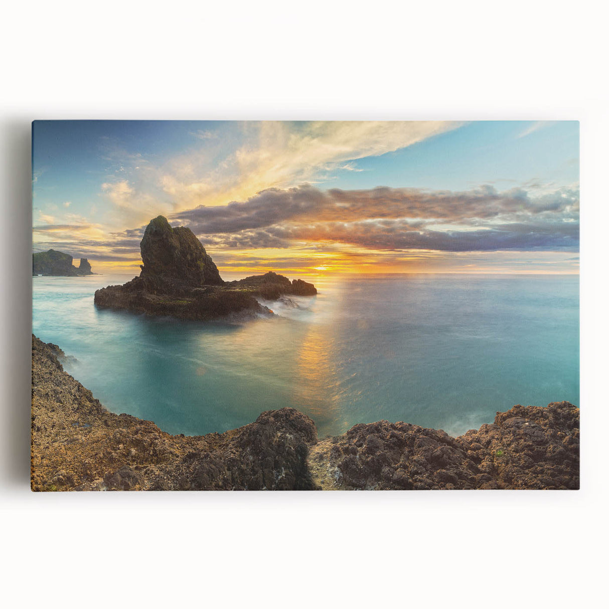 Black and white photo of New Zealand's West Coast on stretched canvas, ideal for kitchen wall art.