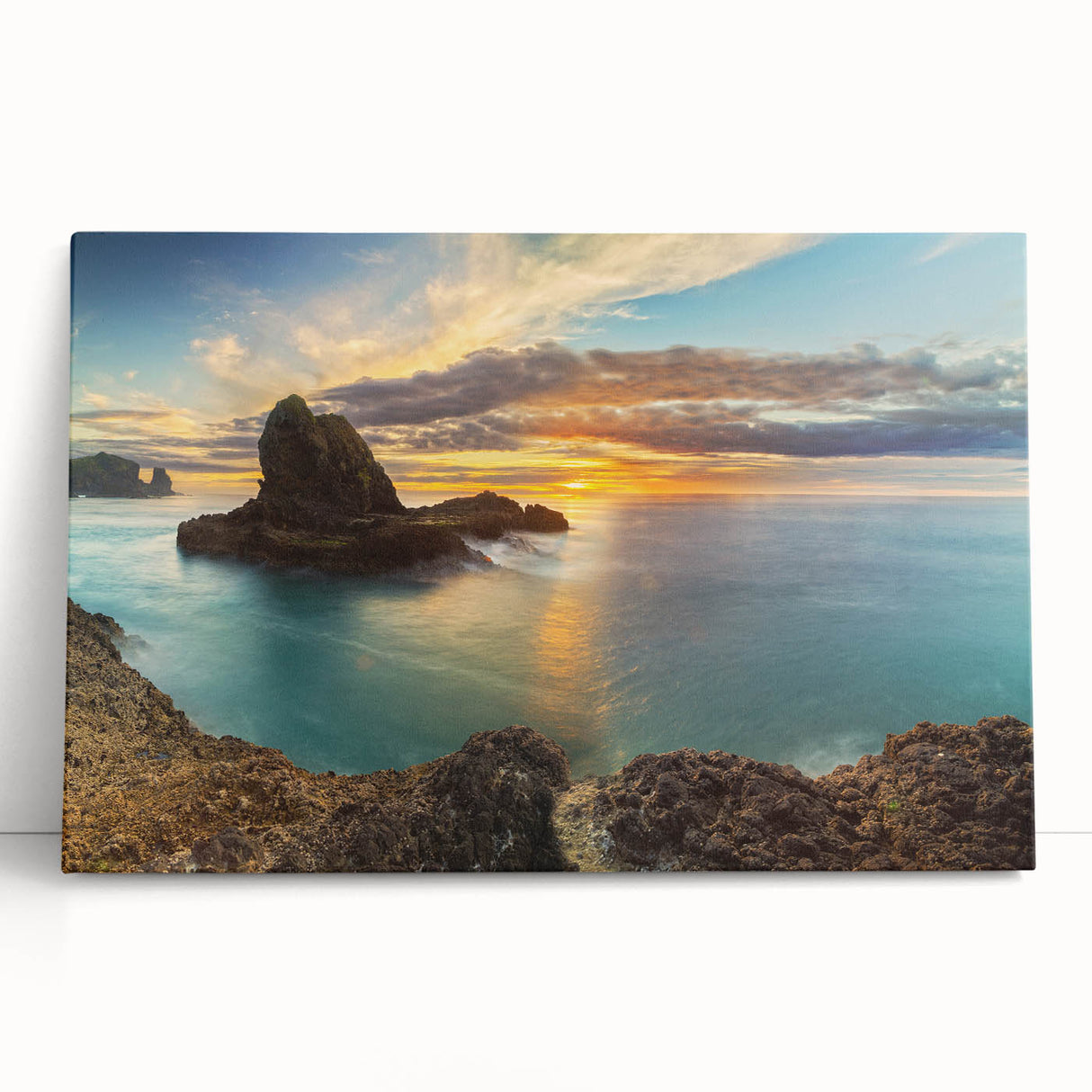 Large black and white photo of New Zealand's West Coast on stretched canvas, ideal for kitchen wall art.