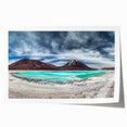 Rolled canvas print of a Bolivian landscape featuring a floral foreground in vibrant colors, ideal for art wall dining room.