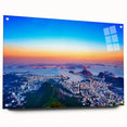 Large abstract wall art depicting a vibrant South American scenery on acrylic glass, ideal for dining room decor.