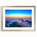 Textured abstract art print of a Brazilian landscape in muted earth tones on a framed silver mat, ideal for bedroom art.