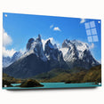 Acrylic glass print of a large abstract depiction of a Chilean landscape, using muted earth tones.
