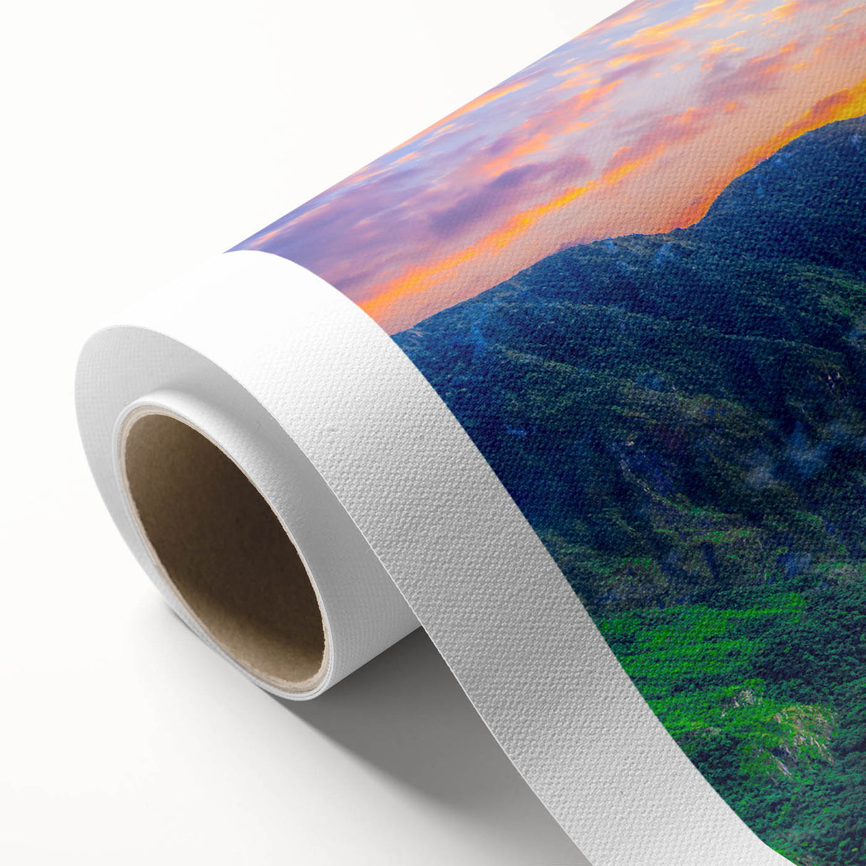 Art deco poster of Machu Picchu in muted earth tones on rolled canvas, suitable for nursery wall art or dining room decor.