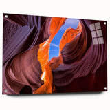 Acrylic print of the Grand Canyon in natural hues, ideal for bedroom or dining room decor.
