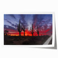 Extra large rolled print of the Sonoran Desert landscape in muted earth tones, ideal for art wall dining room.