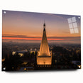 Acrylic glass print of a large abstract depiction of Berkeley, California in muted earth tones.