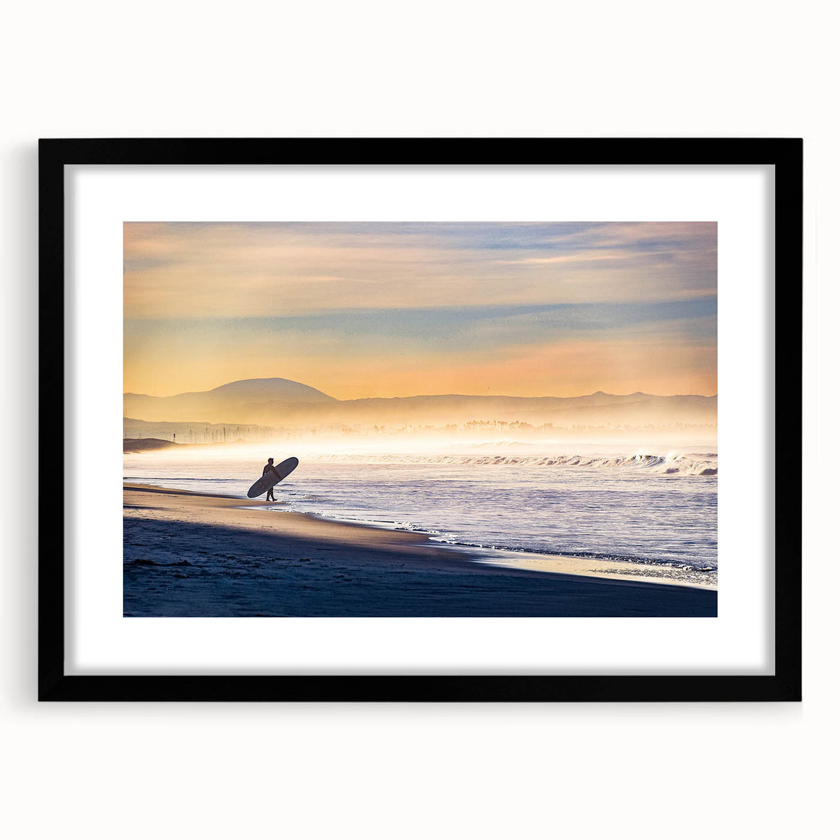 Extra large abstract art print featuring vibrant, colorful textures, displayed in a black frame, ideal for living room decor.