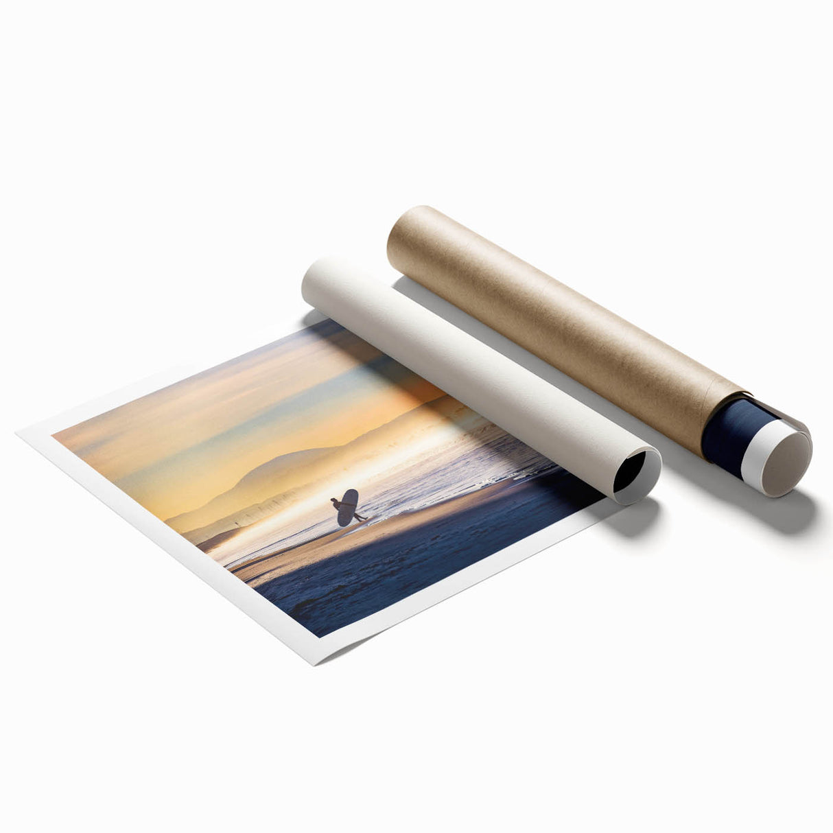 Extra large rolled print of a floral Coronado, California scene in pastel shades.
