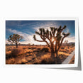 Joshua Tree landscape in muted earth tones on extra large rolled canvas, ideal for dining room wall art.