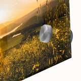 Large abstract wall art of California's Napa Valley in mid-century modernist style on acrylic glass.