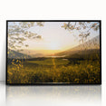 Large abstract wall art depicting California's Napa Valley in muted earth tones, framed in black acrylic.