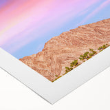 Art deco poster featuring Palm Springs scenery in pastel shades on rolled canvas, suitable for dining room wall art.
