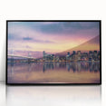Large abstract wall art depicting San Francisco, in muted earth tones on a framed acrylic.