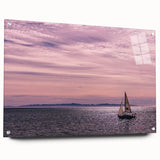 Acrylic print of a Santa Barbara landscape in muted earth tones, ideal for dining room decor.