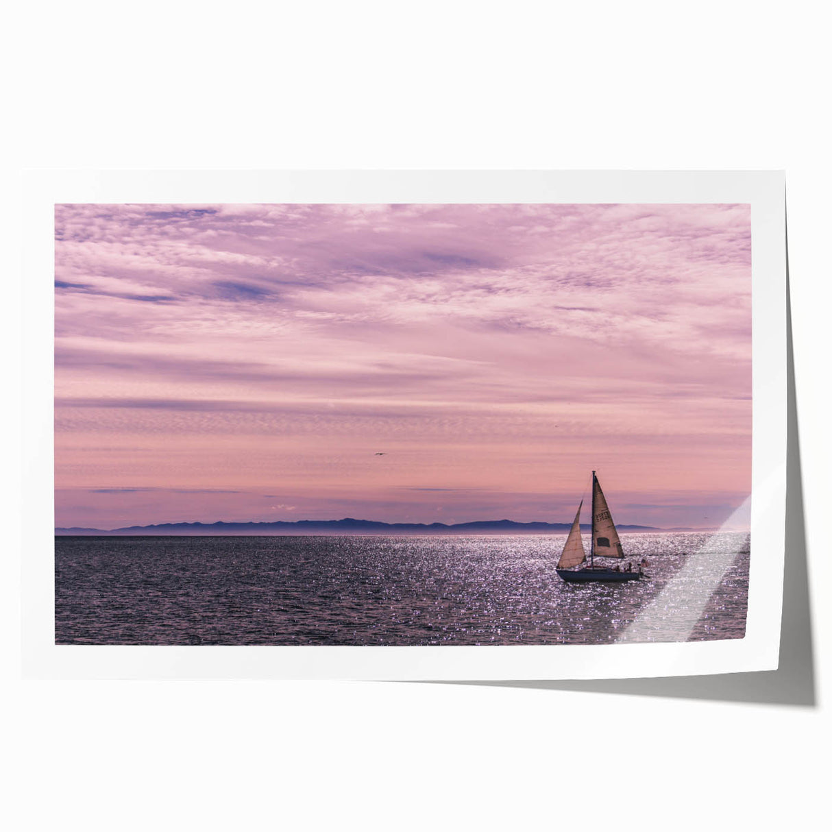 Extra large rolled print depicting a serene Santa Barbara landscape in soft pastel shades, ideal for art wall dining room.
