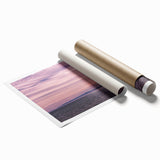 Extra large rolled print of Santa Barbara scenery with floral elements in muted tones, ideal for classy bathroom wall art.
