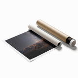 Extra large rolled print of Sierra Nevada scenery, featuring muted green and earth tones, ideal for classy bathroom wall art.