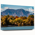 Acrylic print of a Boulder, Colorado landscape in muted earth tones, suitable for bedroom or dining room decor.