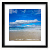 Extra large, textured abstract art print featuring vibrant, colorful swirls on a framed black mat.