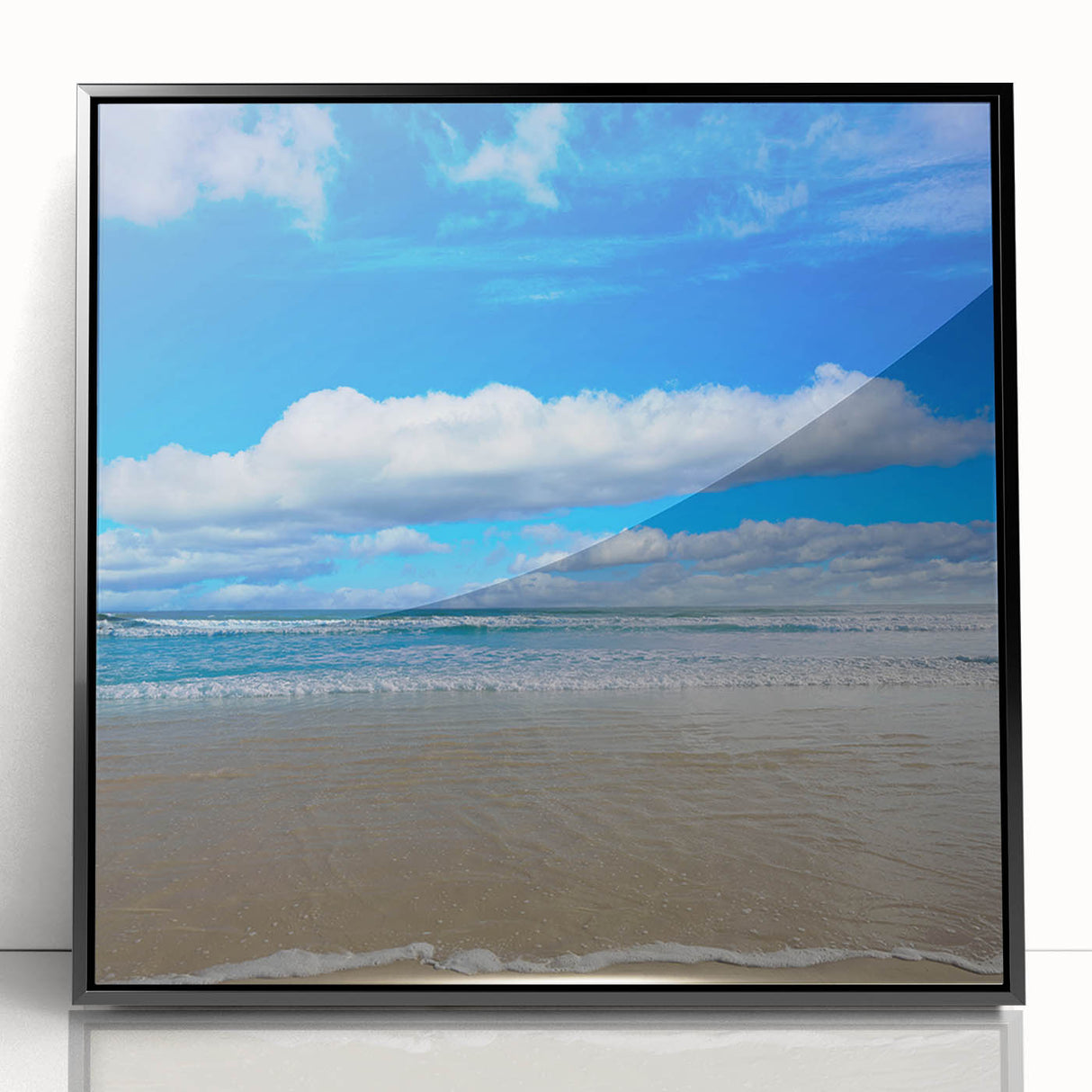 Large abstract wall art featuring a Daytona scenery in muted earth tones on framed acrylic.