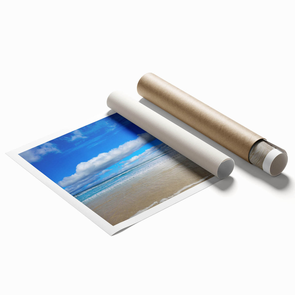 Rolled canvas print of Daytona scenery with vibrant floral elements, ideal for classy bathroom wall art.