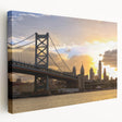 Delaware landscape on large stretched canvas, featuring soft green and blue tones, ideal for kitchen wall art.