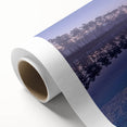 Art deco poster of Everglades scenery on rolled canvas, in soft green and blue tones, suitable for nursery wall art.