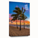 Acrylic print of a large abstract depiction of Fort Lauderdale in muted blue and gray tones.