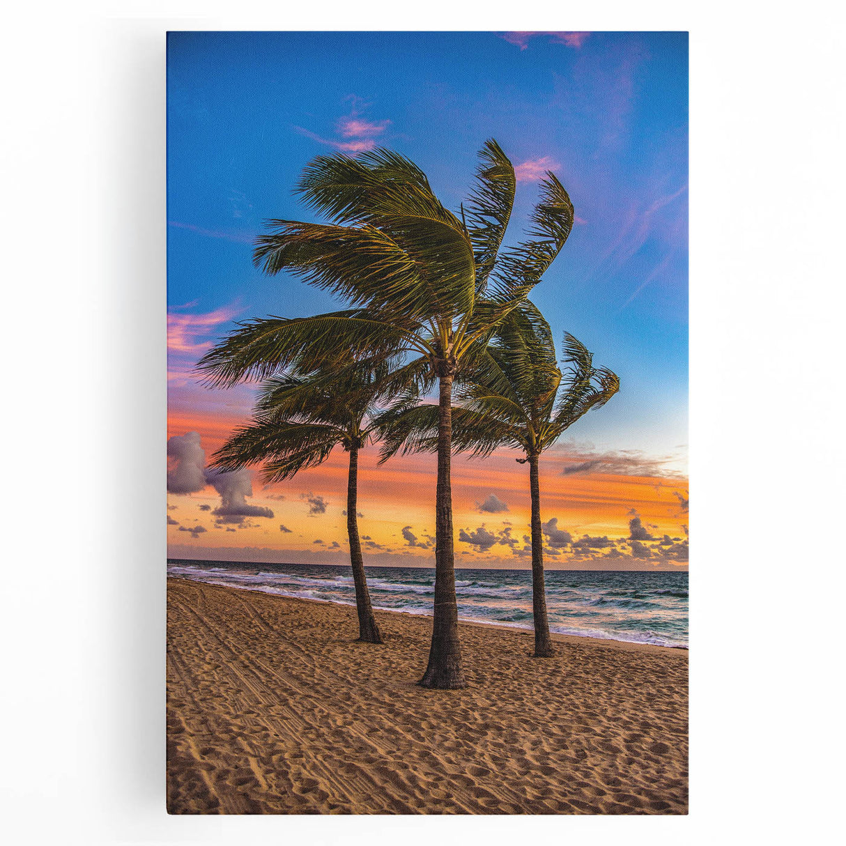 Black and white stretched canvas of Fort Lauderdale skyline, ideal for kitchen wall art.