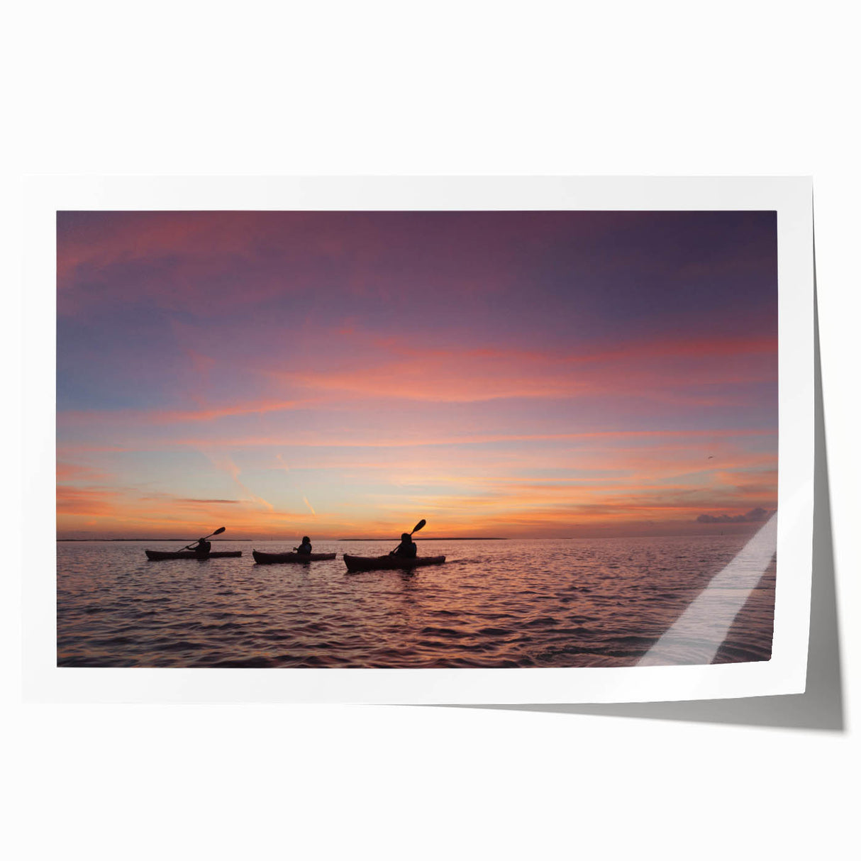 Rolled print of the Florida Keys with vivid blue and green tones, ideal for art wall dining room.