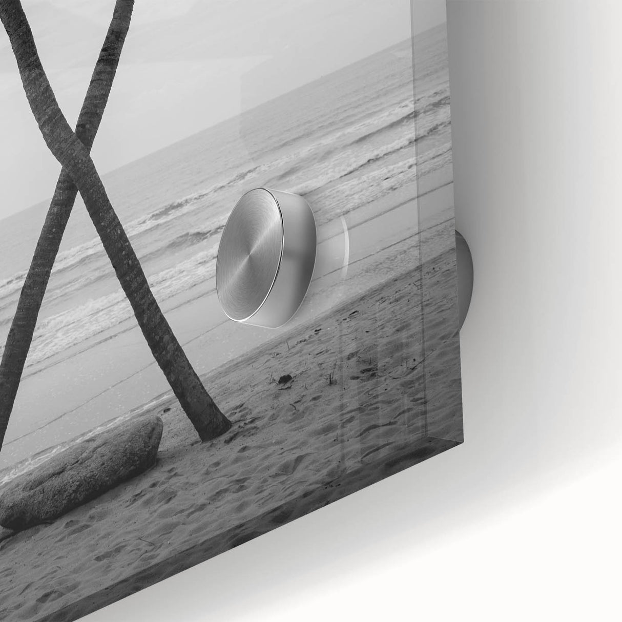Large abstract wall art depicting Florida's Palm Beach on acrylic glass in mid-century modernist style.