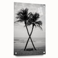 Acrylic print of Palm Beach scenery with vivid blue ocean and sky, ideal for bedroom or dining room wall art.