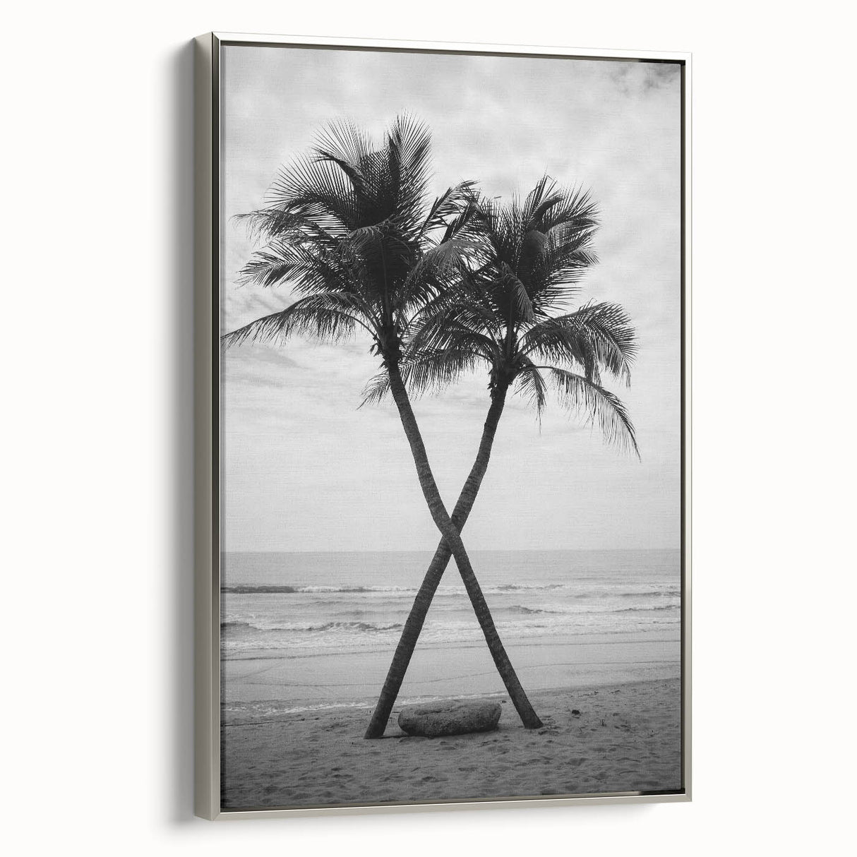 Framed canvas landscape art painting of Florida's Palm Beach with vibrant colors, perfect for enhancing living room decor.