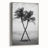 Framed canvas landscape art painting of Florida's Palm Beach with vibrant colors, perfect for enhancing living room decor.