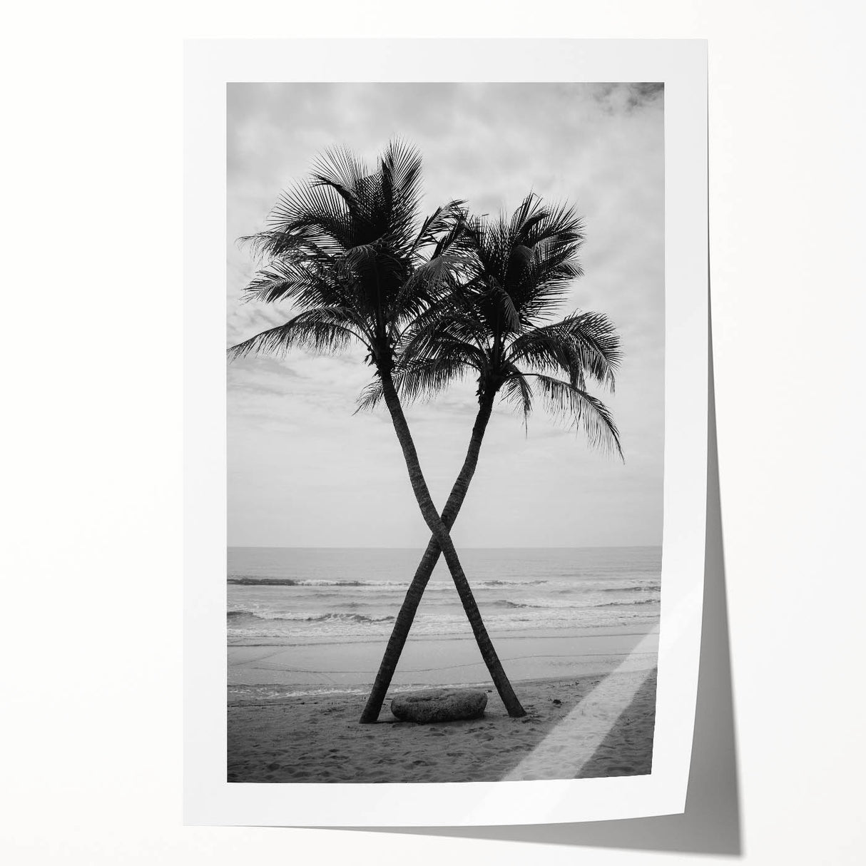 Rolled print of a Florida Palm Beach scenery with vibrant blue and green hues, ideal for art wall dining room.
