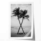 Rolled print of a Florida Palm Beach scenery with vibrant blue and green hues, ideal for art wall dining room.