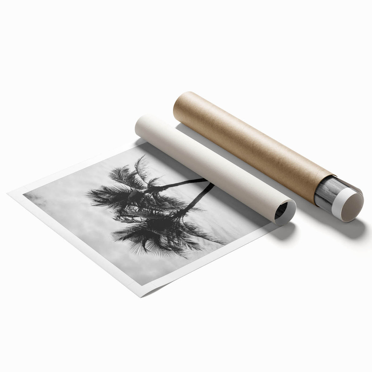 Extra large rolled print of Florida Palm Beach scene with vibrant ocean and sky colors, ideal for classy bathroom wall art.