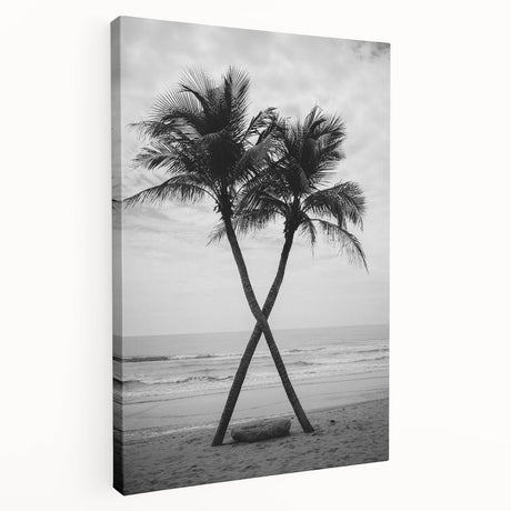 Palm Beach scenery on large stretched canvas with vibrant blue and green tones, suitable for kitchen wall art.