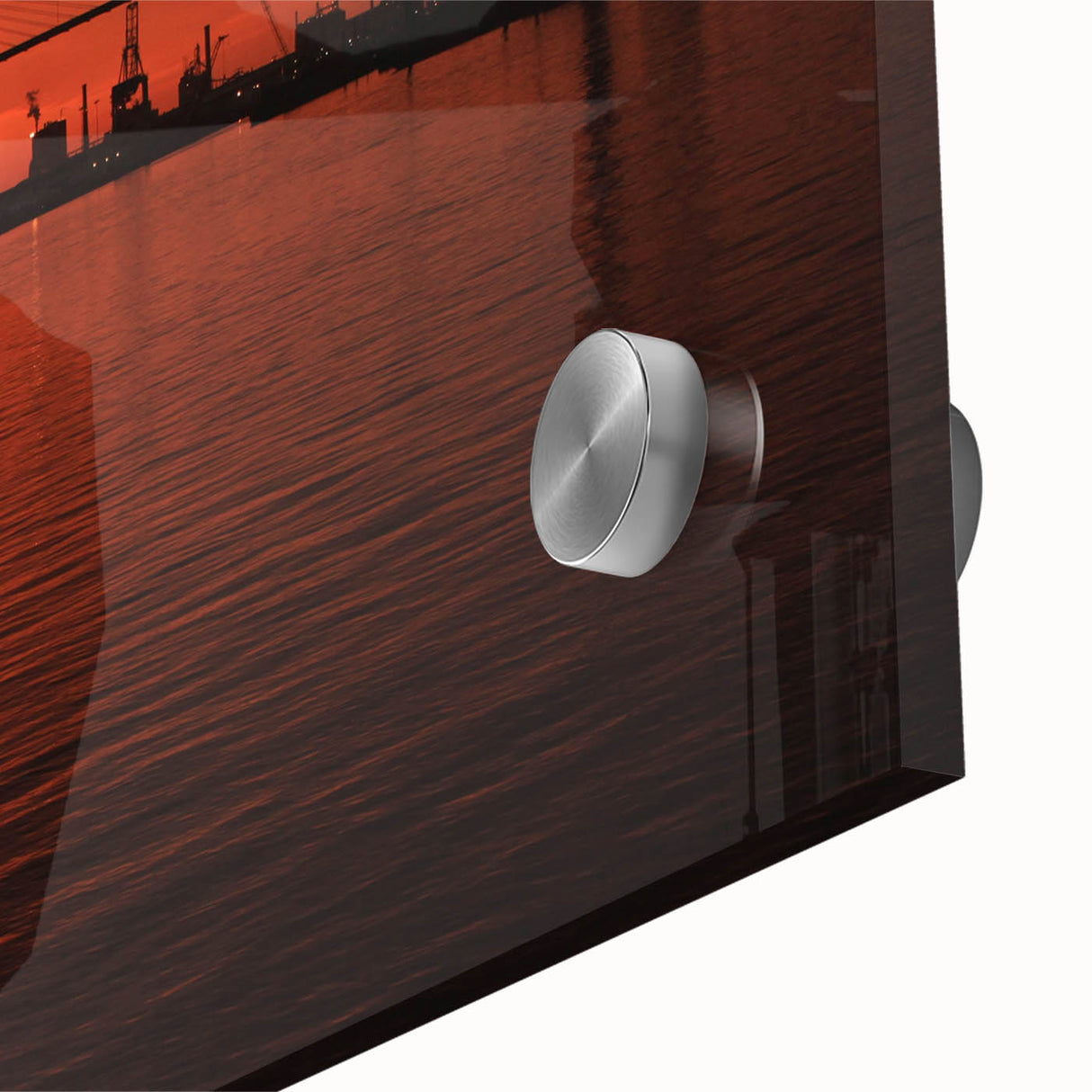 Large abstract wall art of Savannah scenery in mid-century modernist style, with muted earth tones on acrylic glass.