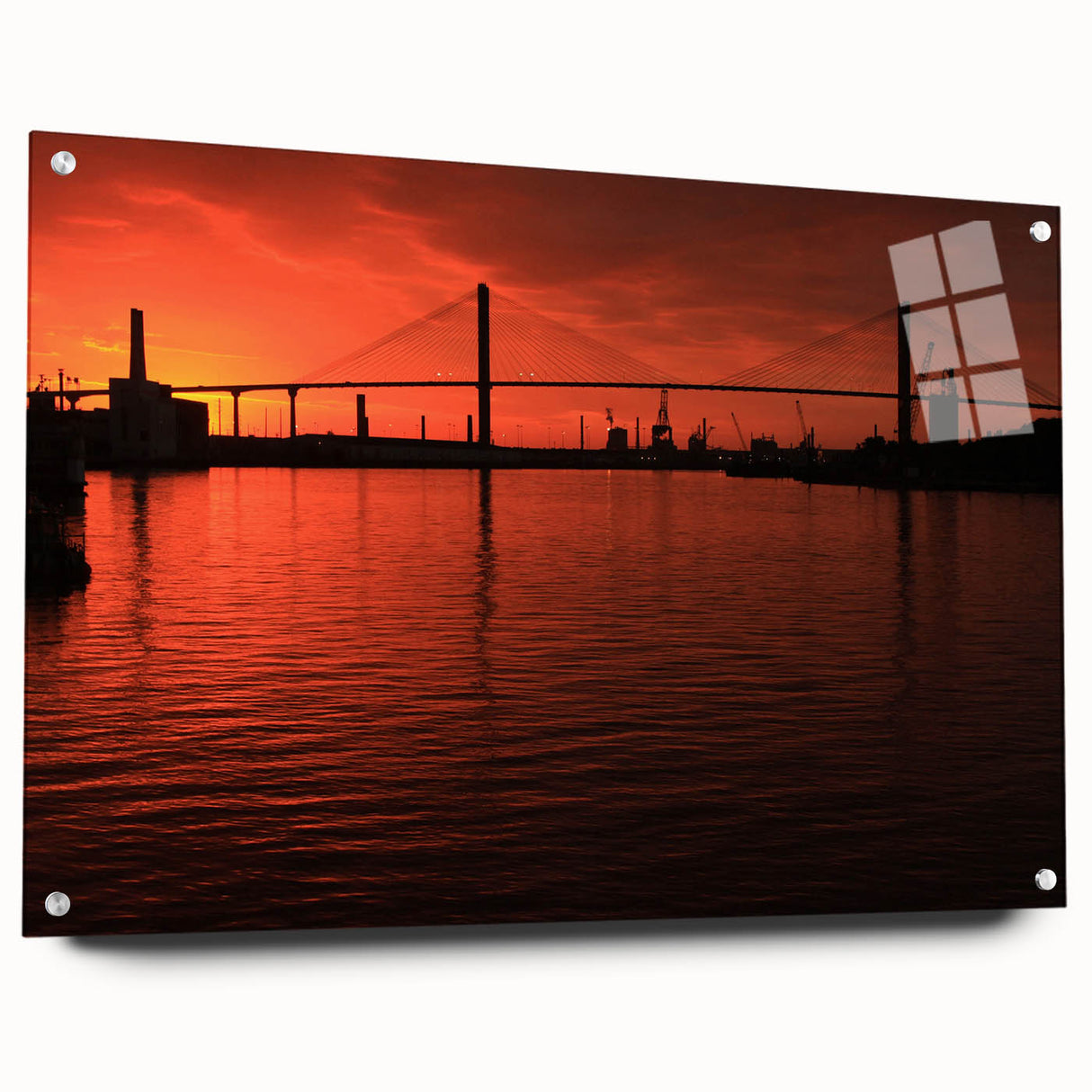 Acrylic print of Savannah, Georgia, in muted earth tones, ideal for dining room decor.