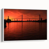 Framed canvas of a vintage Savannah, USA poster in muted colors, ideal for extra large living room wall art.