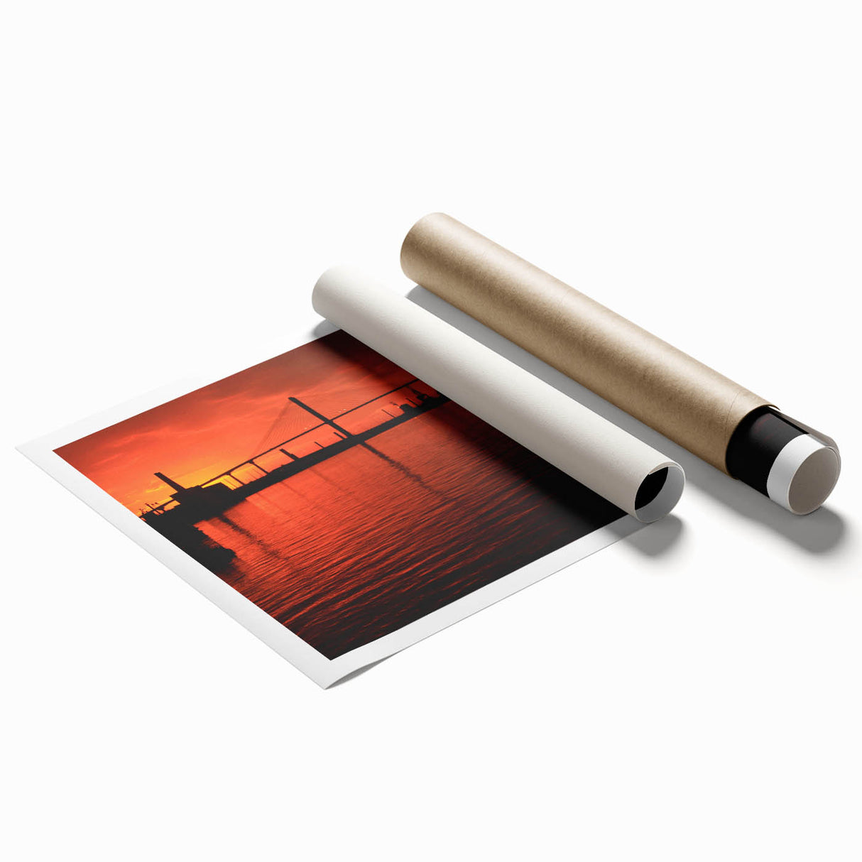 Extra large rolled print featuring Savannah scenery with floral elements in soft hues, suitable for classy bathroom wall art.