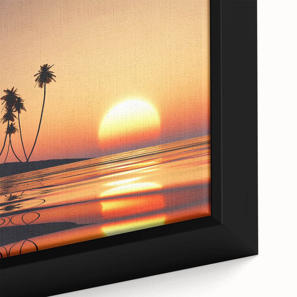 Extra large framed canvas of a textured, colorful Maui scenery in black, ideal for living room decor.