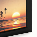 Extra large framed canvas of a textured, colorful Maui scenery in black, ideal for living room decor.