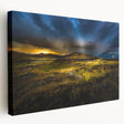 Scenic Idaho landscape on large stretched canvas, featuring lush green fields and distant mountains.