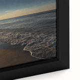 Close-up of black wall art featuring a textured Indiana landscape on a framed canvas, highlighted by colorful art elements.