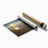 Rolled print of Indiana scenery with soft floral motifs in pastel shades.