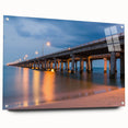 Acrylic print of the Chesapeake Bay in muted blue and green tones, ideal for dining room decor.