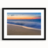 Extra large abstract art print of colorful, textured scenery, framed in black, ideal for living room decor.